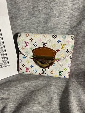Louis Vuitton x Takashi Murakami 2009 White Koala Wallet Pink Interior